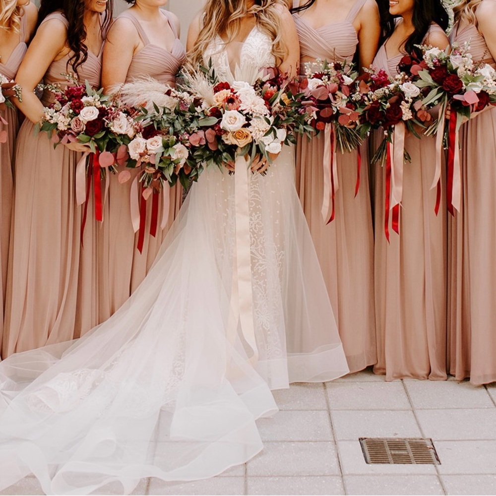 Birdy Grey Pink Spaghetti Strap Maxi Gown